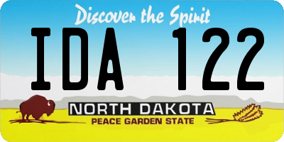 ND license plate IDA122