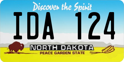 ND license plate IDA124