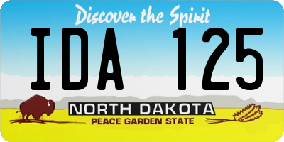 ND license plate IDA125