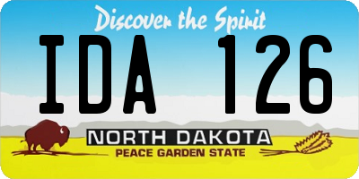 ND license plate IDA126