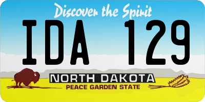 ND license plate IDA129