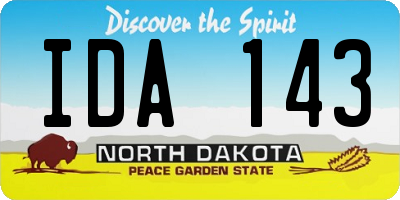 ND license plate IDA143