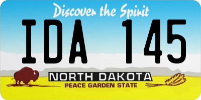 ND license plate IDA145