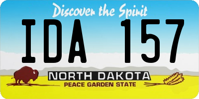 ND license plate IDA157