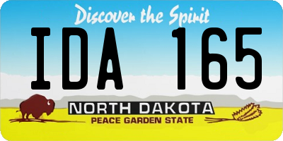 ND license plate IDA165
