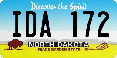 ND license plate IDA172