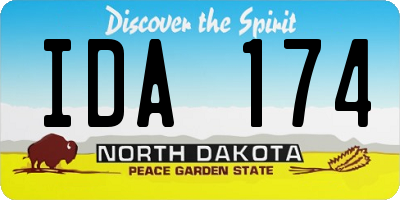 ND license plate IDA174