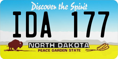 ND license plate IDA177