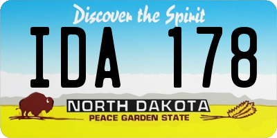 ND license plate IDA178
