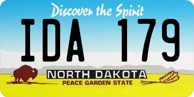 ND license plate IDA179