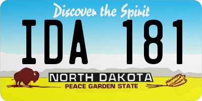 ND license plate IDA181