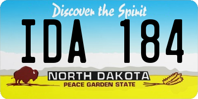 ND license plate IDA184