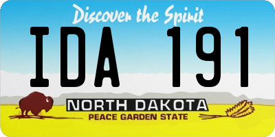 ND license plate IDA191