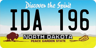 ND license plate IDA196