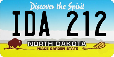ND license plate IDA212