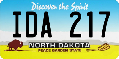 ND license plate IDA217