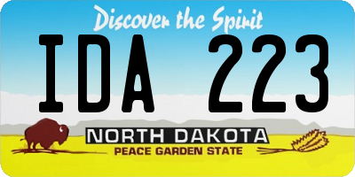ND license plate IDA223