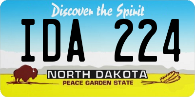 ND license plate IDA224