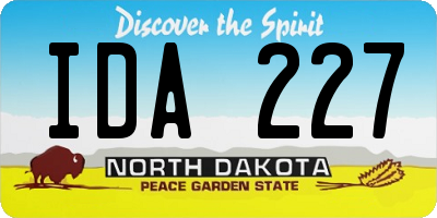 ND license plate IDA227