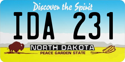 ND license plate IDA231