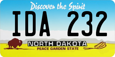 ND license plate IDA232
