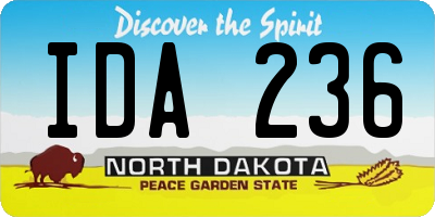 ND license plate IDA236