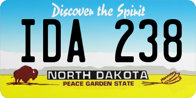 ND license plate IDA238