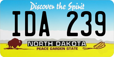 ND license plate IDA239