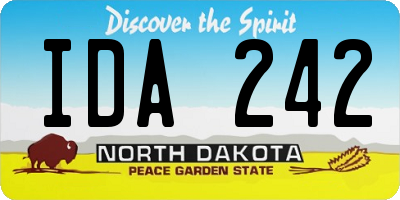 ND license plate IDA242