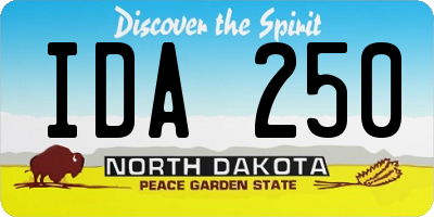 ND license plate IDA250