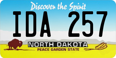 ND license plate IDA257