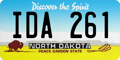 ND license plate IDA261