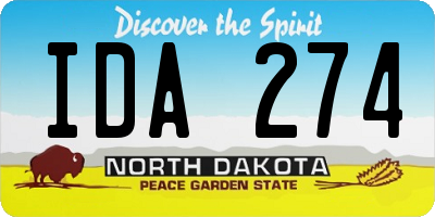 ND license plate IDA274
