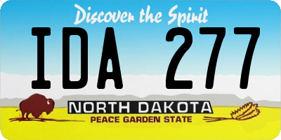 ND license plate IDA277