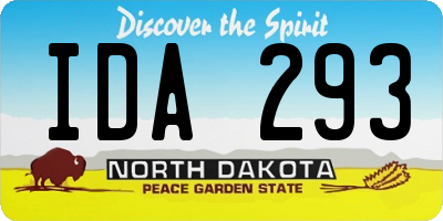 ND license plate IDA293