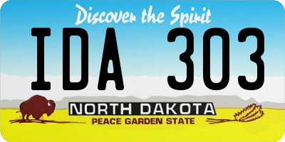 ND license plate IDA303