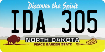 ND license plate IDA305