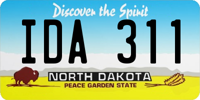 ND license plate IDA311