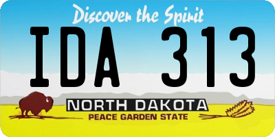 ND license plate IDA313