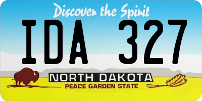 ND license plate IDA327