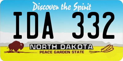 ND license plate IDA332