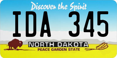 ND license plate IDA345