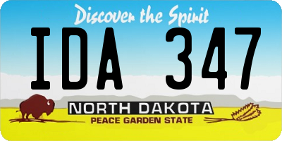 ND license plate IDA347