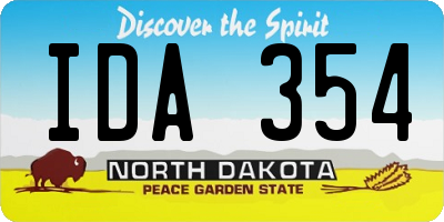 ND license plate IDA354