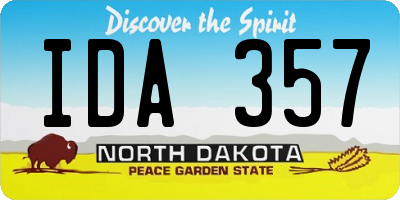 ND license plate IDA357