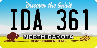 ND license plate IDA361
