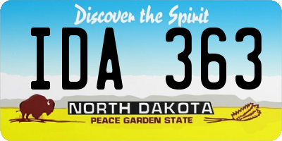 ND license plate IDA363