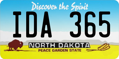 ND license plate IDA365