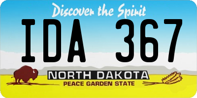 ND license plate IDA367