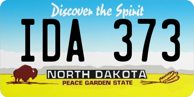 ND license plate IDA373